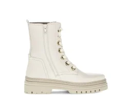 Enkellaarsjes met veter beige