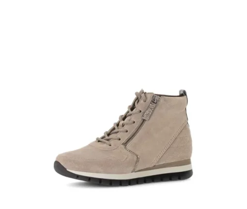 Enkellaarsjes met veter beige