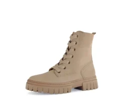 Enkellaarsjes met veter beige