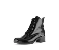 Enkellaarsjes met veter zwart