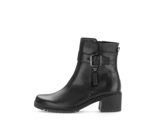 Enkellaarsjes op plateau zwart