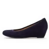Pump met sleehak blauw