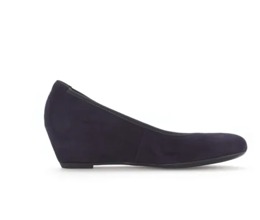 Pump met sleehak blauw