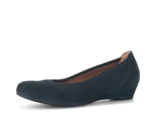 Pump met sleehak blauw