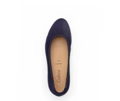Pump met sleehak blauw
