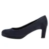 Pump op plateauzool blauw
