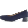 Pump op plateauzool blauw