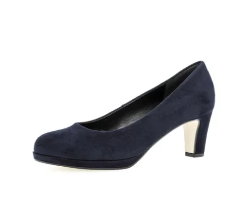 Pump op plateauzool blauw