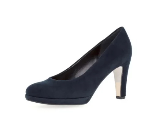 Pump op plateauzool blauw