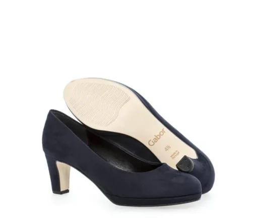 Pump op plateauzool blauw
