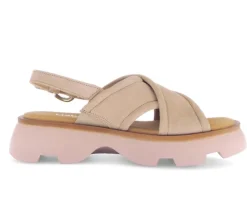 Sandal met riempjes beige