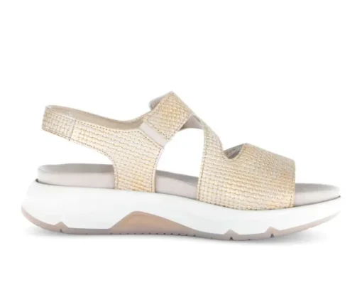 Sandal met riempjes beige
