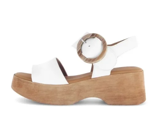Sandal met riempjes crème