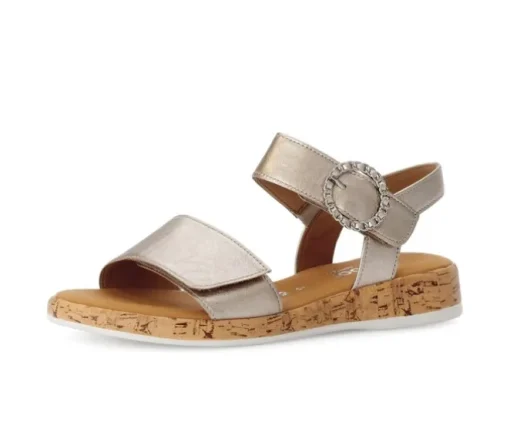 Sandal met riempjes goud