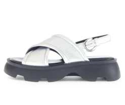 Sandal met riempjes zilver