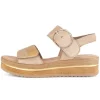 Sandale met plateauzool beige