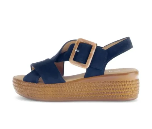 Sandale met plateauzool blauw
