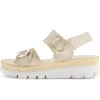 Sandale met plateauzool beige