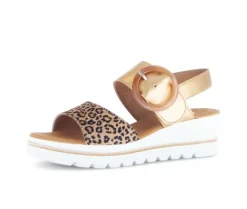 Sandale met plateauzool beige