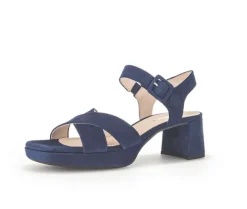 Sandale met plateauzool blauw