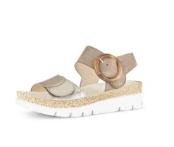 Sandale met plateauzool beige