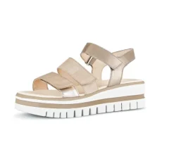 Sandale met plateauzool beige