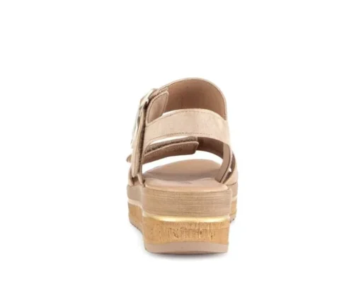 Sandale met plateauzool beige