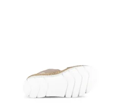 Sandale met plateauzool beige