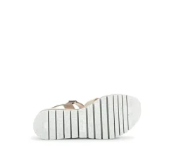 Sandale met plateauzool beige