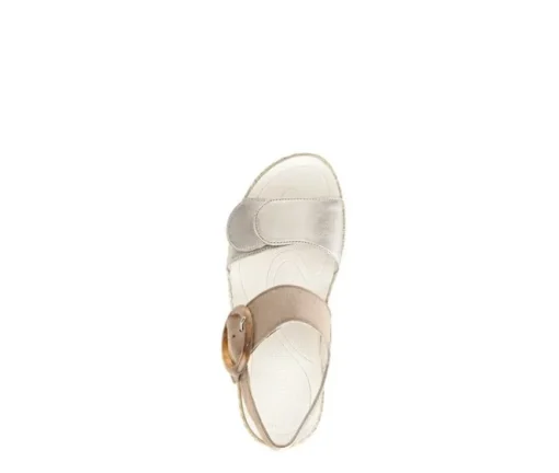 Sandale met plateauzool beige