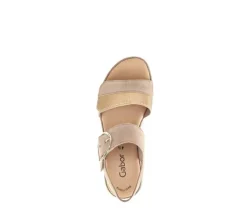 Sandale met plateauzool beige