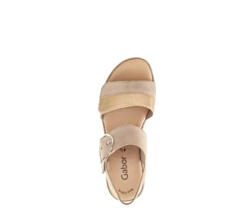Sandale met plateauzool beige