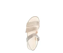 Sandale met plateauzool beige