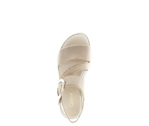 Sandale met plateauzool beige