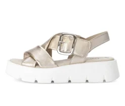 Sandale met plateauzool goud