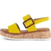 Sandale met plateauzool geel