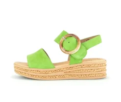 Sandale met plateauzool groen