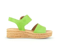 Sandale met plateauzool groen