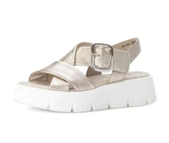 Sandale met plateauzool goud