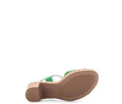 Sandale met plateauzool groen