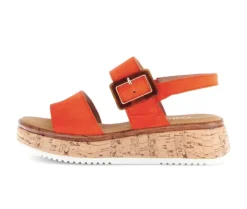 Sandale met plateauzool oranje