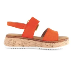 Sandale met plateauzool oranje