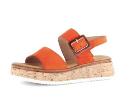 Sandale met plateauzool oranje