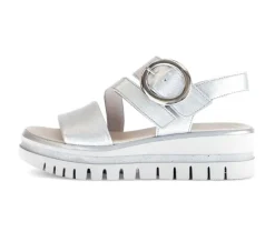 Sandale met plateauzool zilver