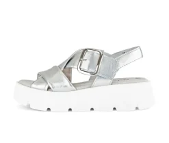 Sandale met plateauzool zilver