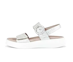 Sandale met plateauzool zilver