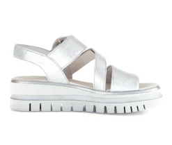 Sandale met plateauzool zilver