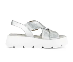 Sandale met plateauzool zilver