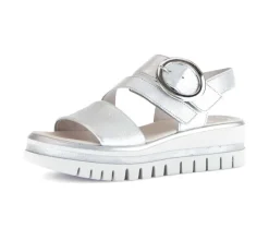 Sandale met plateauzool zilver