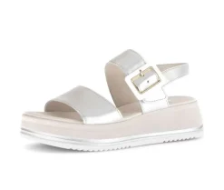 Sandale met plateauzool zilver